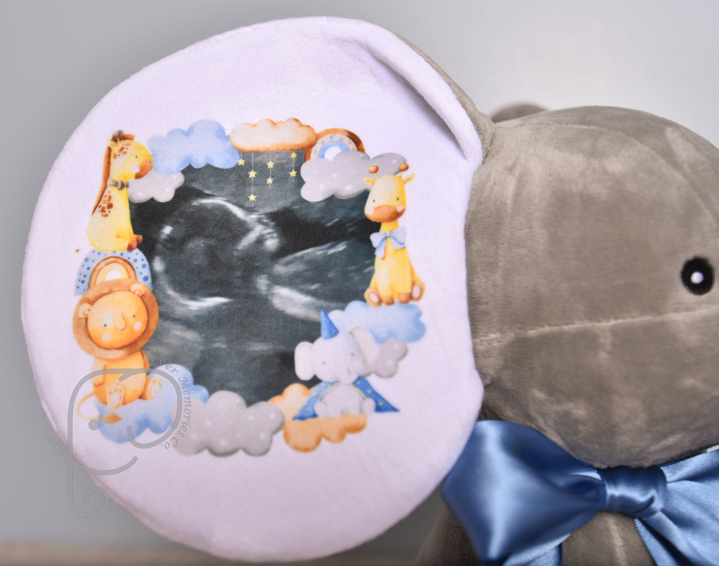 It's A Boy, Safari Theme, Personalized Stuffed Elephant, Baby Announcement