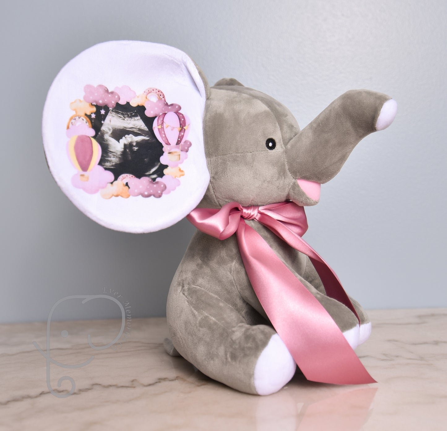 It's A Girl, Hot Air Balloon Theme, Personalized Stuffed Elephant, Baby Announcement